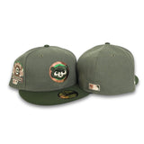 Olive Green Chicago Cubs Dark Olive Visor Gray Bottom 1990 All Star Game Side Patch New Era 59Fifty Fitted