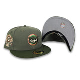 Olive Green Chicago Cubs Dark Olive Visor Gray Bottom 1990 All Star Game Side Patch New Era 59Fifty Fitted