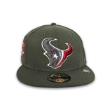 Olive Green Houston Texans Red Bottom 2003 NFL Draft Side Patch New Era 59Fifty Fitted