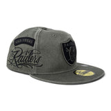 BJ Betts Washed Olive Green Las Vegas Raiders Gray Bottom Raiders Scripted Side Patch New Era 59Fifty Fitted