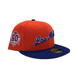 Orange New York Los Mets Royal Blue Visor Green Bottom 60th Anniversary Side Patch New Era 59Fifty Fitted