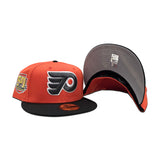 Orange Philadelphia Flyers Black Visor Gray Bottom 50th Anniversry Side Patch New Era 59Fifty Fitted