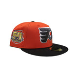 Orange Philadelphia Flyers Black Visor Gray Bottom 50th Anniversry Side Patch New Era 59Fifty Fitted