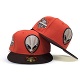 Orange Las Vegas Area 51s Brown Visor Gray Bottom 35 Seasons Side Patch New Era 59Fifty Fitted