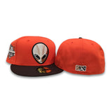 Orange Las Vegas Area 51s Brown Visor Gray Bottom 35 Seasons Side Patch New Era 59Fifty Fitted