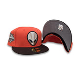 Orange Las Vegas Area 51s Brown Visor Gray Bottom 35 Seasons Side Patch New Era 59Fifty Fitted