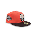 Orange Las Vegas Area 51s Brown Visor Gray Bottom 35 Seasons Side Patch New Era 59Fifty Fitted