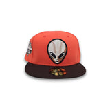 Orange Las Vegas Area 51s Brown Visor Gray Bottom 35 Seasons Side Patch New Era 59Fifty Fitted