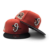 Orange Baltimore Orioles Black Visor Gray Bottom Bird Logo 50th Anniversary Side Patch New Era 9Fifty Snapback