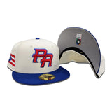 Off White Puerto Rico Royal Blue Visor Gray Bottom 2023 World Baseball Classic New Era 59Fifty Fitted