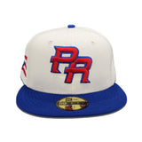 Off White Puerto Rico Royal Blue Visor Gray Bottom 2023 World Baseball Classic New Era 59Fifty Fitted
