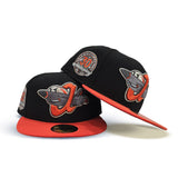 Black Aberdeen IronBirds Orange Visor Gray Bottom 30th Anniversary Oriole Park Side Patch New Era 59Fifty Fitted