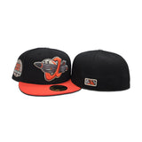 Black Aberdeen IronBirds Orange Visor Gray Bottom 30th Anniversary Oriole Park Side Patch New Era 59Fifty Fitted