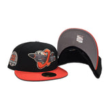 Black Aberdeen IronBirds Orange Visor Gray Bottom 30th Anniversary Oriole Park Side Patch New Era 59Fifty Fitted