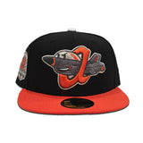 Black Aberdeen IronBirds Orange Visor Gray Bottom 30th Anniversary Oriole Park Side Patch New Era 59Fifty Fitted