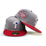 Gray Philadelphia Phillies Red Visor Green Bottom 1996 All Star Game Side Patch New Era 59Fifty Fitted