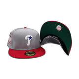 Gray Philadelphia Phillies Red Visor Green Bottom 1996 All Star Game Side Patch New Era 59Fifty Fitted