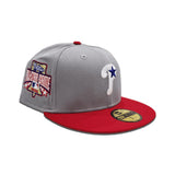 Gray Philadelphia Phillies Red Visor Green Bottom 1996 All Star Game Side Patch New Era 59Fifty Fitted