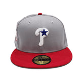 Gray Philadelphia Phillies Red Visor Green Bottom 1996 All Star Game Side Patch New Era 59Fifty Fitted