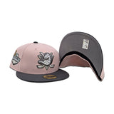 Pink Rouge Anaheim Mighty Ducks Graphite Visor Gray Bottom 2007 Stanley Cup Champions Side Patch New Era 59Fifty Fitted