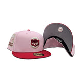 Pink Chicago Cubs Red Visor Gray Bottom Be Alert Foul Balls Side Patch "Valentines Day Collection" New Era 59Fifty Fitted