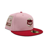 Pink Chicago Cubs Red Visor Gray Bottom Be Alert Foul Balls Side Patch "Valentines Day Collection" New Era 59Fifty Fitted