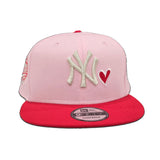 Pink New York Yankees Heart Red Visor Gray Bottom 1996 World Series Side Patch "Valentines Day Collection" New Era 9Fifty Snapback