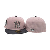 Pink Rouge New York Yankees Dark Gray Visor Green Bottom 1999 World Series Side Patch New Era 59Fifty Fitted