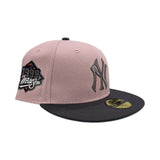 Pink Rouge New York Yankees Dark Gray Visor Green Bottom 1999 World Series Side Patch New Era 59Fifty Fitted