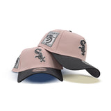 Pink Rouge Chicago White Sox Dark Gray Curved Brim Gray Bottom 95 Years Side Patch New Era A-Frame 9Forty Snapback