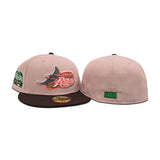 Pink Rouge Tampa Bay Rays Dark Brown Visor Green Bottom Tropicana Field Side Patch New Era 59Fifty Fitted