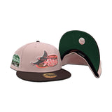 Pink Rouge Tampa Bay Rays Dark Brown Visor Green Bottom Tropicana Field Side Patch New Era 59Fifty Fitted