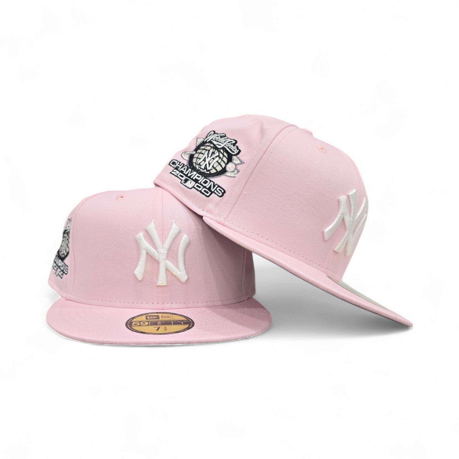 Pink NY Yankees Gray Bottom 2000 World Series Champions Fitted