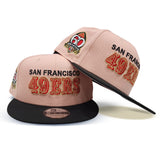 Peach San Francisco 49ers Black Visor Gray Bottom 60th Seasons Side Patch New Era 9Fifty Snapback