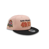 Peach San Francisco 49ers Black Visor Gray Bottom 60th Seasons Side Patch New Era 9Fifty Snapback