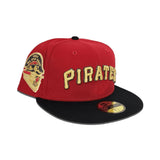Red Pittsburgh Pirates Black Visor Green Bottom 1959 All Star Game Side Patch New Era 59Fifty Fitted