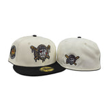 Off White Pittsburgh Pirates Black Visor Gray Bottom Three Rivers Stadium Side Patch New Era 59Fifty Fitted