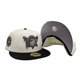 Off White Pittsburgh Pirates Black Visor Gray Bottom Three Rivers Stadium Side Patch New Era 59Fifty Fitted