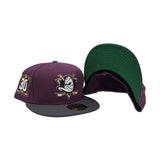 Plum Anaheim Mighty Ducks Graphite Visor Green Bottom 30th Anniversary Side Patch New Era 59Fifty Fitted