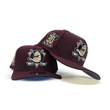 Plum Anaheim Mighty Ducks Gray Bottom 30th Anniversary Side Patch New Era Curved Brim A-Frame 9Fifty A-Frame Snapback