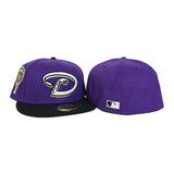 Purple Arizona Diamondbacks Black Visor Gray Bottom 1998 Inaugural Season Side Patch New Era 59Fifty Fitted