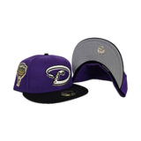 Purple Arizona Diamondbacks Black Visor Gray Bottom 1998 Inaugural Season Side Patch New Era 59Fifty Fitted