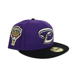 Purple Arizona Diamondbacks Black Visor Gray Bottom 1998 Inaugural Season Side Patch New Era 59Fifty Fitted