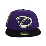 Purple Arizona Diamondbacks Black Visor Gray Bottom 1998 Inaugural Season Side Patch New Era 59Fifty Fitted