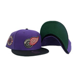 Purple Detroit Red Wings Black Visor Green Bottom 1926 Inaugural Season Side Patch New Era 59Fifty Fitted