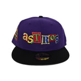 Purple Houston Astros Black Visor Gray Bottom 20th Anniversary Side Patch New Era 59Fifty Fitted