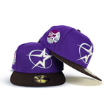 Purple Houston Astros Brown Visor Gray Bottom 35th Great Years Side Patch New Era 59Fifty Fitted