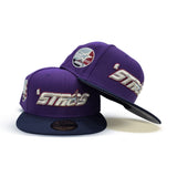 Purple Houston 'stros Navy Blue Visor Gray Bottom 35 Great Years Side Patch New Era 59Fifty Fitted