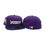 Purple Houston 'stros Navy Blue Visor Gray Bottom 35 Great Years Side Patch New Era 59Fifty Fitted