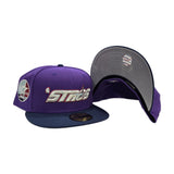 Purple Houston 'stros Navy Blue Visor Gray Bottom 35 Great Years Side Patch New Era 59Fifty Fitted